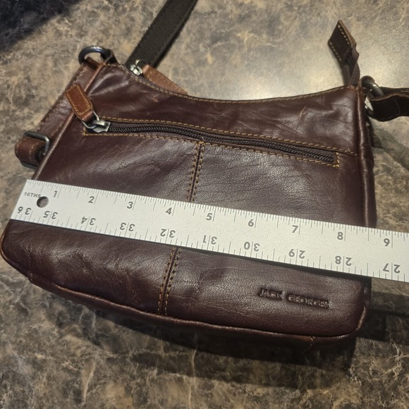 Jack Georges Voyager Hobo Bag Crossbody 11 x 10 x 3.25 Genuine Leather - Picture 10 of 10